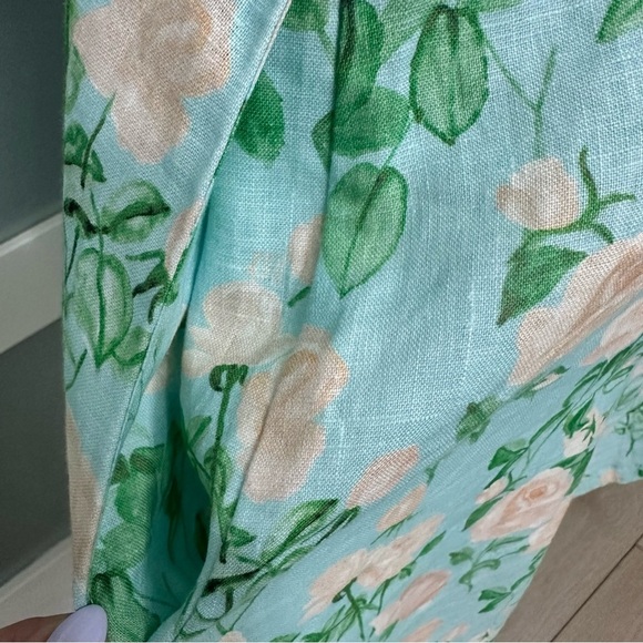 Hill House Linen Laura Floral Dress Blue Green Sz Small Cottagecore Feminine EUC - Picture 5 of 9
